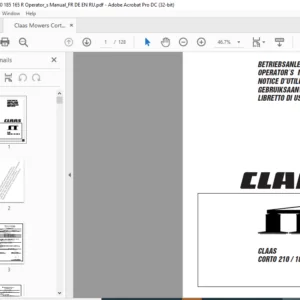 Claas Corto 210 185 165 R Operator's Manual FR_DE_EN_NL_ES - PDF DOWNLOAD