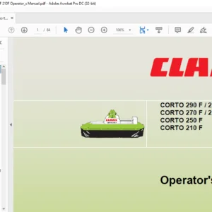 Claas Corto 290F 290FN 270F 270FN 250F 210F Operator's Manual - PDF DOWNLOAD