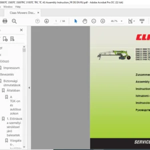 Claas Disco 3900TC 3500TC 3500TRC 3100TC TRC TC AS Assembly Instruction Manual FR_DE_EN_RU