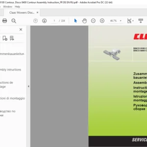 Claas Disco 9100 Contour Disco 8400 Contour Assembly Instruction Manual FR_DE_EN_RU - PDF DOWNLOAD