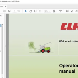 Claas HS-2 Wood Cutter Operator's Manual - PDF DOWNLOAD