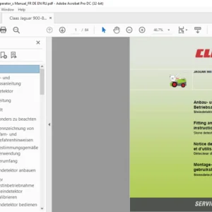 Claas Jaguar 900-830 Stone detector Fitting & operating instructions Manual FR_DE_EN_NL