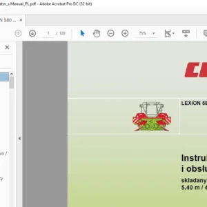 Claas LEXION 580 - 510 5,40 m  4,50 m Instrukcja montażu i obsługi - (Polish)