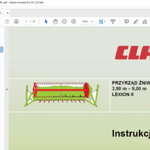 Claas Lexion 3,90 m – 9,00 m PRZYRZĄD ŻNIWNY Instrukcja obsługi (Polish)
