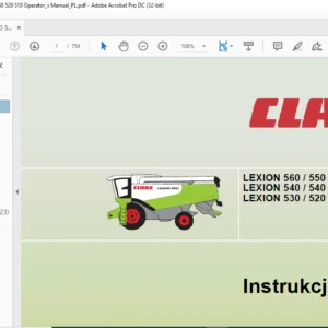 Claas Lexion 560 550 Lexion 540 540C Lexion 530 520 510 Instrukcja obsługi - PDF DOWNLOAD