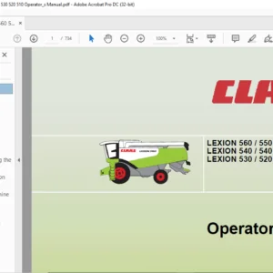Claas Lexion 560 550 Lexion 540 540C Lexion 530 520 510 Operator's Manual - PDF DOWNLOAD