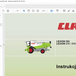 Claas Lexion 580 Lexion 570 570C Instrukcja obsługi - PDF DOWNLOAD (Polish)