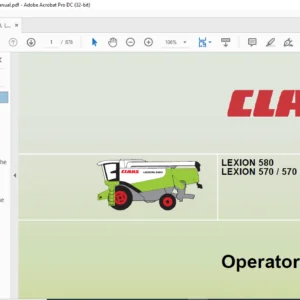 Claas Lexion 580 Lexion 570 570C Operator's Manual - PDF DOWNLOAD