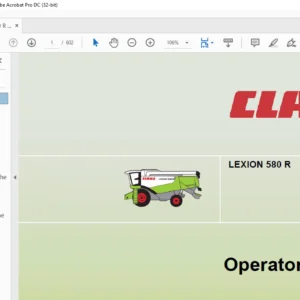 Claas Lexion 580 R Operator's Manual - PDF DOWNLOAD