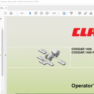 Claas Mowers COUGAR 1400 COUGAR 1400 RC Operator's Manual - PDF DOWNLOAD