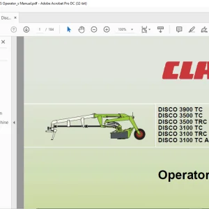 Claas Mowers Disco 3900 TC - Disco 3100 TC AS Operator's Manual - PDF DOWNLOAD