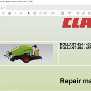 Claas ROLLANT 454 - 455 ROLLANT 454 - 455 Uniwrap Repair Manual - PDF DOWNLOAD