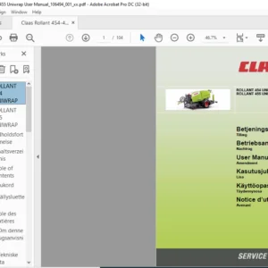 Claas ROLLANT 454 UNIWRAP ROLLANT 455 UNIWRAP Amendment User Manual ES_DE_EN_FR - PDF DOWNLOAD