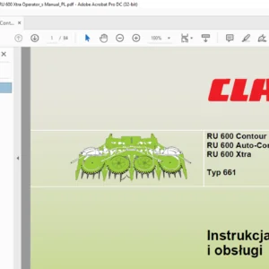Claas RU 600 Contour RU 600 Auto-Contour RU 600 Xtra Instrukcja montażu i obsługi - (POLISH)
