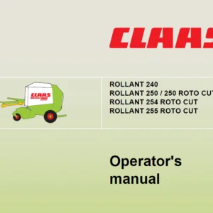 Claas Rollant 240 250 250 254 255 Roto Cut Operator's Manual - PDF DOWNLOAD