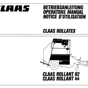 Claas Rollant 62 44 Rollatex Operator's Manual FR_DE_EN - PDF DOWNLOAD