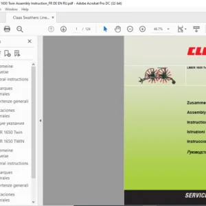 Claas Swathers Liner 1650 Twin Assembly Instruction Manual FR_DE_EN_RU - PDF DOWNLOAD