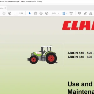 Claas Tractor Arion 510 520 530 540 610 620 630 640 Use & Maintenance Manual - PDF DOWNLOAD