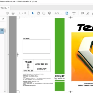 Claas Tractor TEMIS 610 630 650 Use and Maintenance Manual - PDF DOWNLOAD
