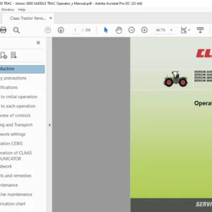 Claas Tractor Xerion 3800 TRAC TRAC VC-Xerion 3300 SADDLE TRAC Operator's Manual