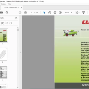Claas Tucano 480 470 Straw chopper for maize grain Operator's Manual - PDF DOWNLOAD