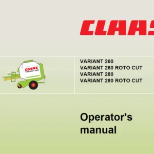 Claas Variant 260 260 Roto Cut 280 280 Roto Cut Operator's Manual - PDF DOWNLOAD