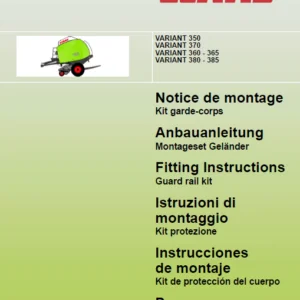 Claas Variant 350 370 360-365 380-385 Fitting Instructions Manual FR_DE_EN_IT_ES_RU