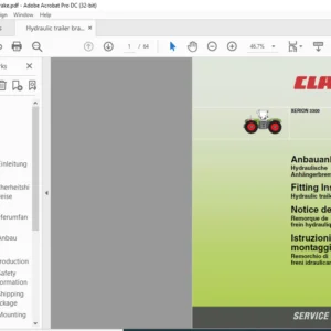 Claas XERION 3300 Hydraulic trailer brake Fitting Instructions Manual DE_EN_FR_IT - PDF DOWNLOAD