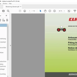 Claas XERION 3300 TRAC VC Reversing blower Fitting Instructions Manual DE_EN_FR