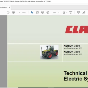 Claas XERION 3300 XERION 3800 Technical Systems Electric System Manual - PDF DOWNLOAD