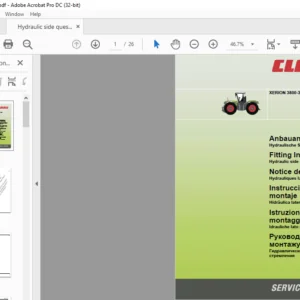 Claas XERION 3800-3300 Hydraulic Side Quest Fitting Instructions Manual DE_EN_FR_ES_IT
