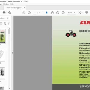 Claas XERION 3800-3300 TRACTRAC VC 3800-3300 SADDLE TRAC front swiveling power lift Fitting Instructions Manual