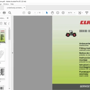 Claas XERION 3800-3300 TRAC/TRAC VC 3800-3300 SADDLE TRAC underbody protection Fitting Instructions Manual