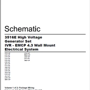 EN CAT Engine - Generator Set 3516E High Voltage IVR - EMCP 4.3 Wall Mount Electrical System  Schematic Manual