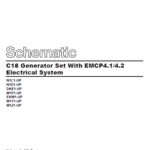 EN CAT Engine - Generator Set C18 With EMCP4.1 4.2 Electrical System  Schematic Manual - PDF DOWNLOAD