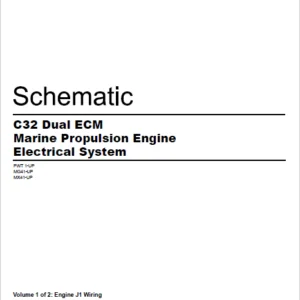 EN CAT Engine - Generator Set C32 Dual ECM Marine Propulsion Engine Electrical System  Schematic  Manual - PDF DOWNLOAD