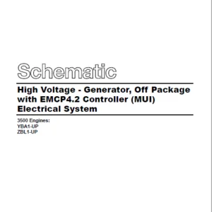 EN CAT Engine - Generator Set High Voltage - Generator Off Package with EMCP4.2 Controller MUI Electrical System  Schematic Manual