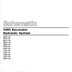 EN CAT Paving Compactor 345C Excavator Hydraulic Schematic Manual - PDF DOWNLOAD