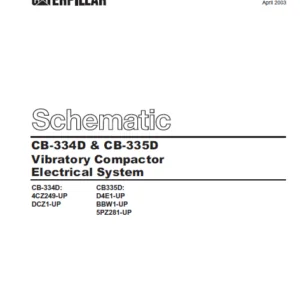 EN CAT Paving Compactor CB-334D CB-335D Vibratory  Electric Schematic  Manual - PDF DOWNLOAD