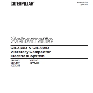 EN CAT Paving Compactor CB-334D CB-335D Vibratory  Electric Schematic  Manual - PDF DOWNLOAD