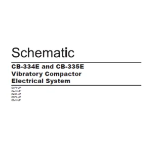 EN CAT Paving Compactor CB-334E CB-335E Vibratory 245-3194-01 C4F1-UP C5J1-UP C5F1-UP C4X1-UP C4J1-UP   Electric Schematic Manual