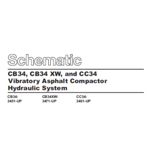EN CAT Paving Compactor CB34 CB34 XW CC34 Vibratory Asphalt  Hydraulic Schematic Manual - PDF DOWNLOAD