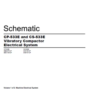 EN CAT Paving Compactor CP-533E CS-533E Vibratory Machine  Electric Schematic Manual - PDF DOWNLOAD