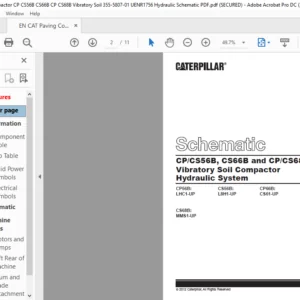 EN CAT Paving Compactor CP CS56B CS66B CP CS68B Vibratory   Hydraulic Schematic Manual - PDF DOWNLOAD