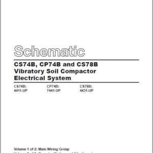 EN CAT Paving Compactor CS74B CP74B CS78B Vibratory Soil  Electric Schematic Manual - PDF DOWNLOAD