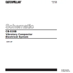EN CAT Paving Compactor Caterpillar CB-535B Vibratory KENR2766 Electric Schematic  Manual - PDF DOWNLOAD