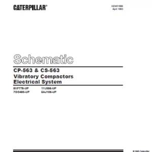 EN CAT Paving Compactor Caterpillar CP-563 CS-563 Vibratory  Electric Schematic  Manual - PDF DOWNLOAD