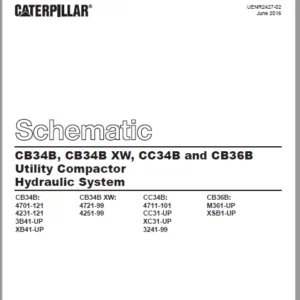 EN CAT Paving CompactorCB34B CB34B XW CC34B and CB36B Utility Compactor Hydraulic System Schematic Manual