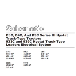 EN CAT Track Type Tractor D3C D4C D5C Series III Hystat 933C 939C Hystat Track- Loaders Electrical System  Schematic  Manual