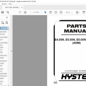 Hyster E4.0XN E5.0XN E5.0XNS E5.5XN (A099) Parts Manual - PDF DOWNLOAD